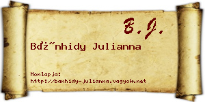 Bánhidy Julianna névjegykártya