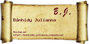 Bánhidy Julianna névjegykártya